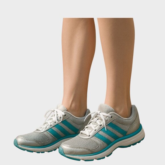 Adidas Ultraboost Sneakers Womens 6.5 Silver Blue Mesh Comfort Running Shoes - Picture 1 of 11